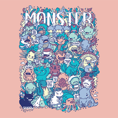 Monster Doodle Collection spirimal spooky art.
