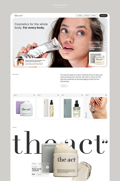 Design concept for a cosmetics website design figma product card ui ux web website