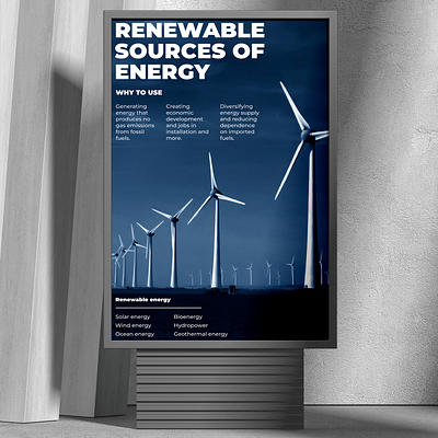 RENEWABLE SOURCES OF ENERGY graphic design poster