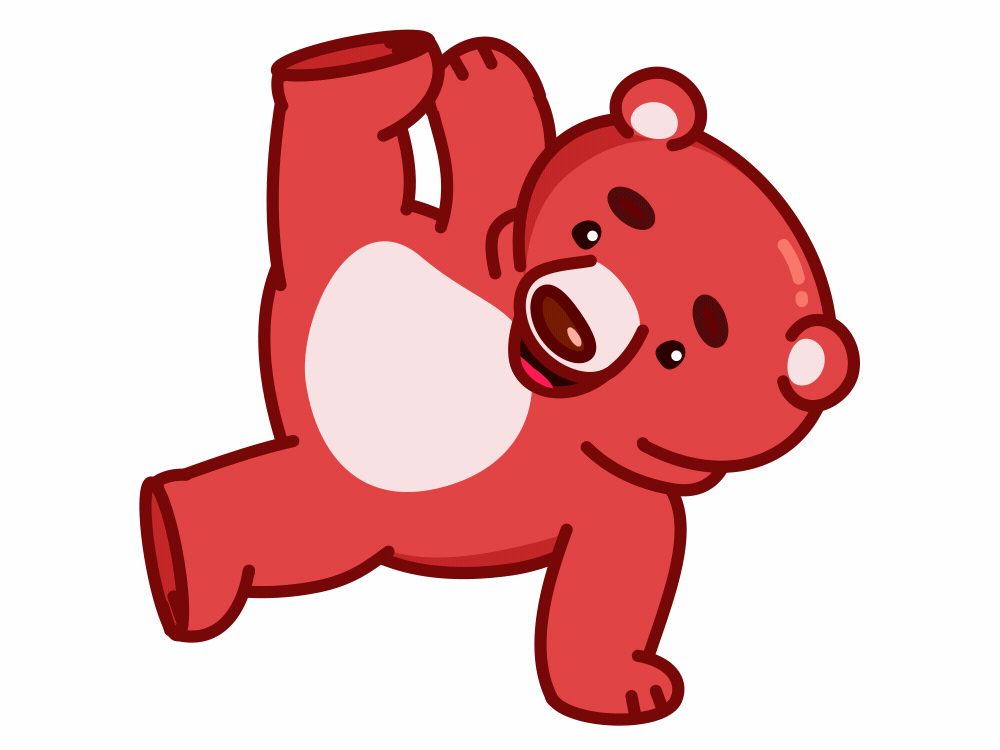Dancing Bear 2d animation art bear cartoon dance gif red stickers telegram vector