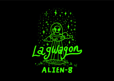 Lagwagon Alien 8 👽 aliens creative flying saucer graphic design green lagwagon punk rock ufo
