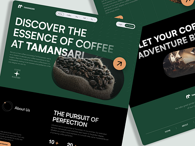 Tamansari Roastery beans branding coffee figma roastery ui uiux designer ux webdesign website