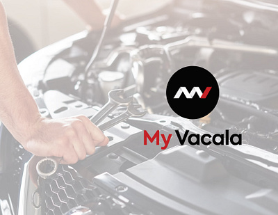 My Vacala - Logo Design app automobile branding cars creative design graphic design illustration logo mechanic minimal service center vector