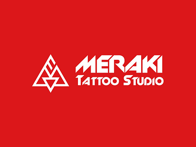 Meraki Tattoo Studio animation branding letters logo logo animation logo motion meraki motion motion graphics red tattoo tattoo studio triangle typography