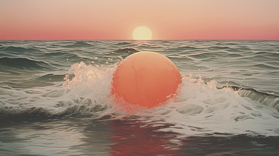 Surreal image of a sunset illustration