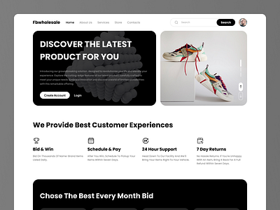 FBwholesale - Retail store landing page design landing page retail store shopping website ui design ui ux design website design