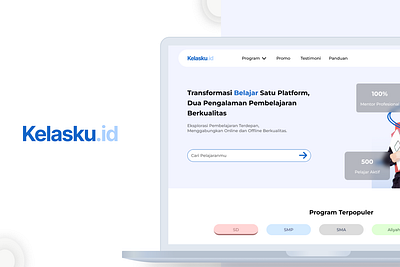 Kelasku.id - Elevate Your Career with Kelasku.id's Courses app class courses design education elearning high school knowledge language learning learning learning resources minimal mockup onlineeducation personalgrowth skilldevelopment skills study ui ux