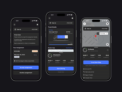 Truck Delivery Mobile App UI delivery truck truck delivery app