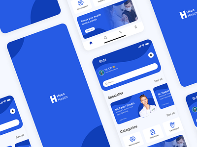 Heco Health Mobile App app branding clinic concept design doctor healtapp healtcare healthy hospital inspiration medical modern nurse simple simple concept trending ui ux web
