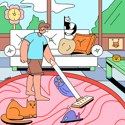 Chores At Home character characterdesign design graphic design illustration illustrator vector