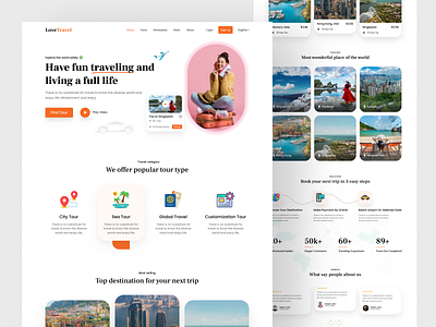 Travel Landing Page clean design landing page minimal design travel travel landing page travel love travel website design travelling website ui design ui design for travel uiux ux design