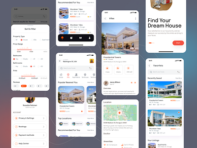 Real estate mobile app UI app mobile mobile app real estae real estate web rental app ui design uiux user experience user interface