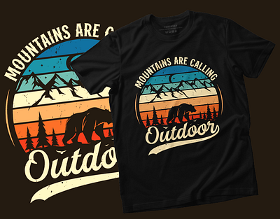 OUTDOOR T-SHIRT DESIGN adventure apparel branding camping clothing design fashion graphic design hiking illustration moon mountain mountainviews nature outdoor outdoors photography sky star travel