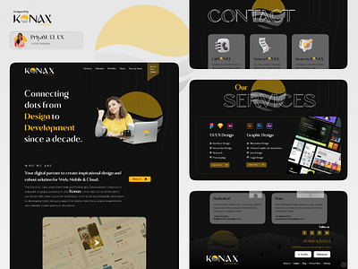 Konax Website Design : Business landing web page site designer app branding design logo mobile app ui web web design website website design