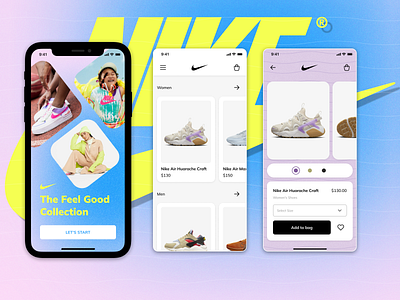 Nike Mobile App Store UI Concept app branding design e commerce figma logo mobile nike nike air huarache ui ux webdesign webdesigner