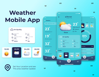 Weather Mobile App Design. app mobile app mobile app design ui weather weather app design weather mobile app design