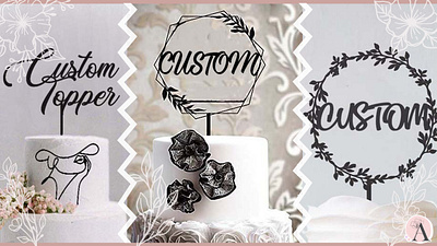 Custom cake toppers wooden and acrylic, stencil pattern, lineart cake line art cake stencil cake stencil art cake stencil design cake topper cake toppers cake toppers design design graphic design illustratio illustration vector