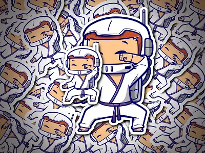 Cartoon karate kids branding cartoon cute design graphic design illustration jiujitsu karate kids logo mascot taekwondo