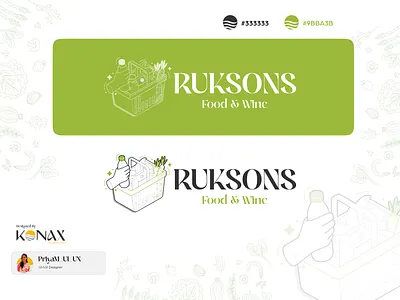 Logo Design : Ruksons grocery store animation app branding design graphic design illustration logo mobile app ui vector web