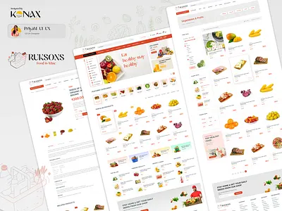 Grocery store design : business landing web page site designer animation app branding design graphic design grocery store illustration logo mobile app motion graphics ui vector web