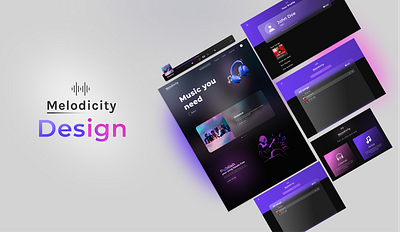 Melodicity - A music distribution platform animation graphic design ui