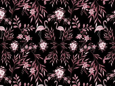 Flamingo Pattern Design artwork digital design flamingo floral art floral design flower design pattern design