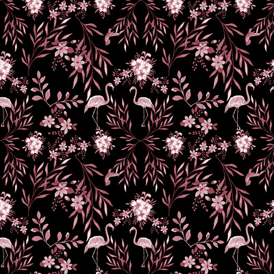 Flamingo Pattern Design artwork digital design flamingo floral art floral design flower design pattern design