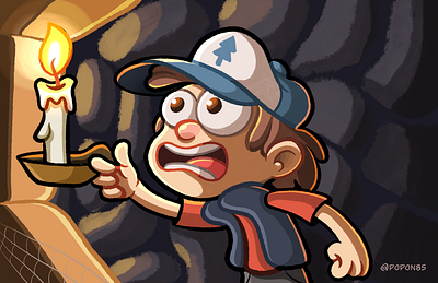 In the Darkness with Dipper cartoon character design digital art dipper drawing gravity falls illustration painting procreate
