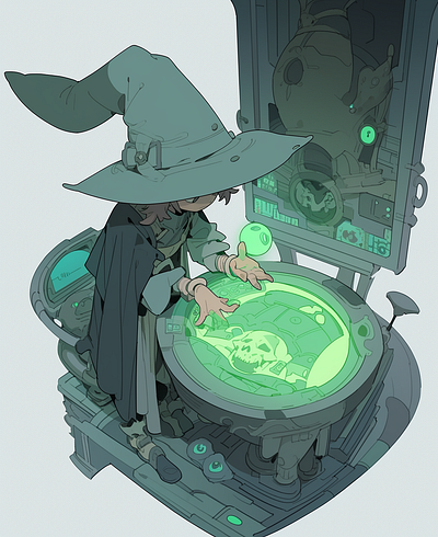 Wizard drawing illustration