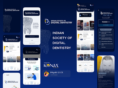 Mobile App Design : Indian Society of Digital Dentistry app branding design graphic design illustration logo mobile app mobile app design ui vector web
