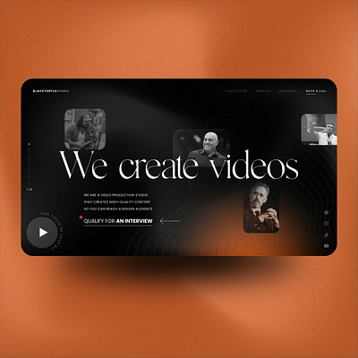 Video Production Studio Hero Section - Landing Page graphic design landing page ui design web design website