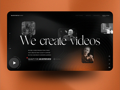 Video Production Studio Hero Section - Landing Page graphic design landing page ui design web design website