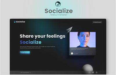 Socialize | A Social Media App 3d animation social media ui