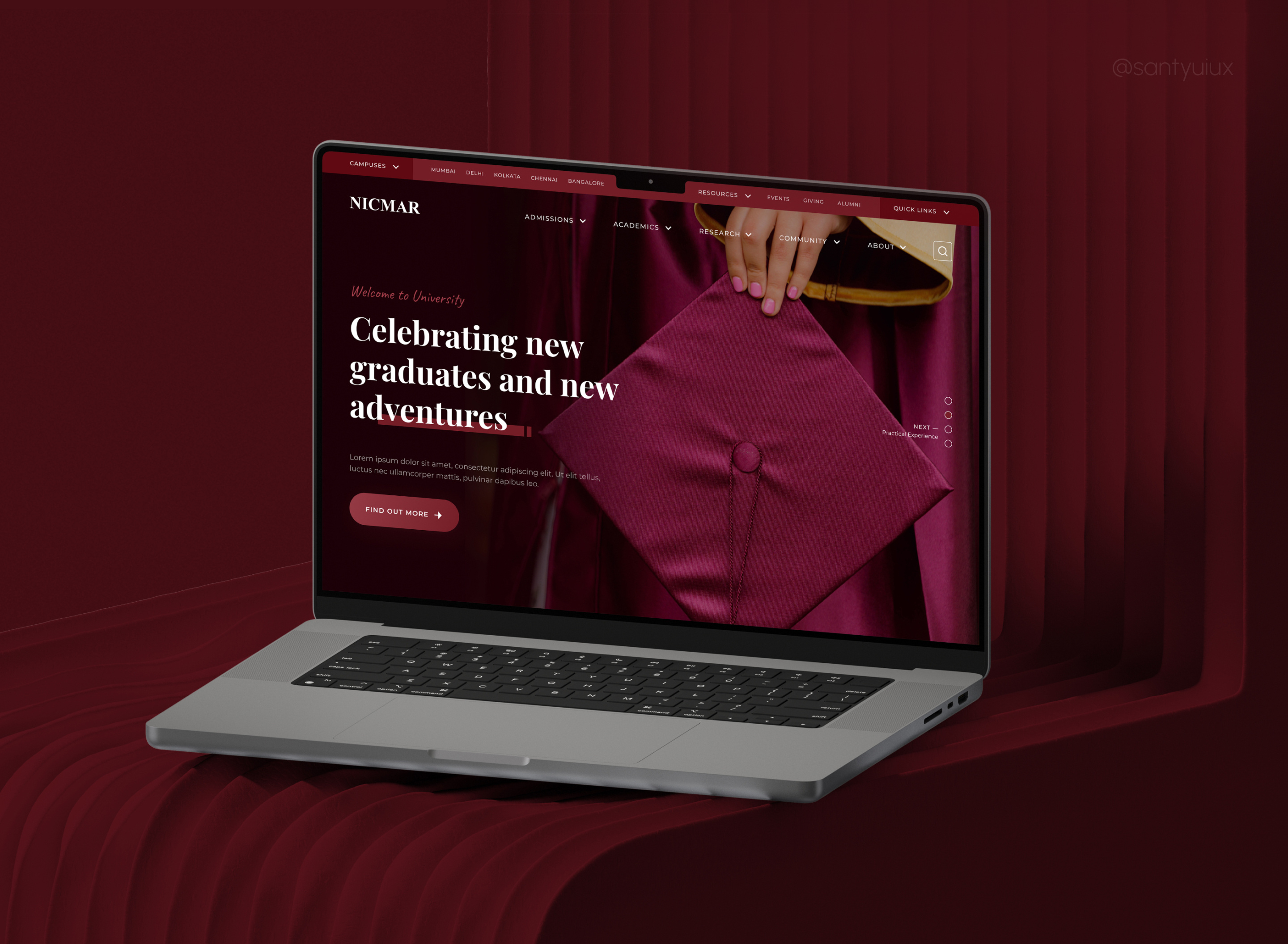 NICMAR University Website | UI/UX 3d addmition form animation branding clean colorful courses design graphic design illustration logo school ui university ux web website