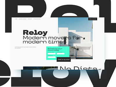 Reloy: Modern Movers Landing architecture black and white design grid hero landing minimalist modern product design ui ux website