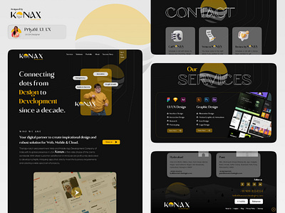 Konax Website Design : Business landing web page site designer animation app branding design graphic design illustration logo mobile app design typography ui ux vector website redesign