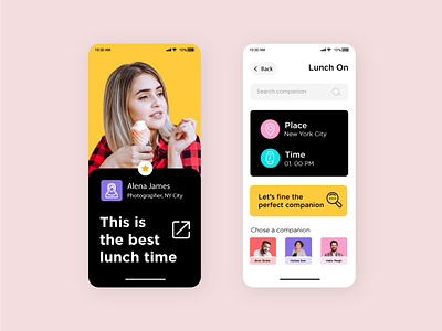 LunchOn App UI Design. app appui design experience figma food ios iosdeveloper iphone lunch mobile mobileapp online productdesign ui uiux userinterface ux uxdesign