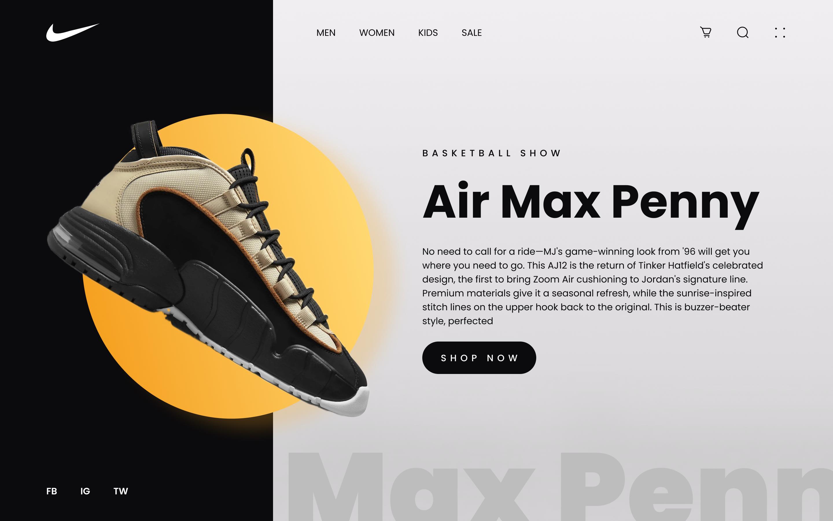 Nike Shoe Landing Page Concept branding design dora design figma graphic design illustration landing page logo opacityauthor ui ux vector