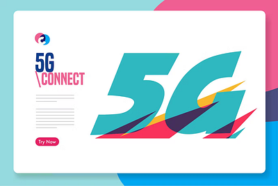 5G. LP branding design illustration logo
