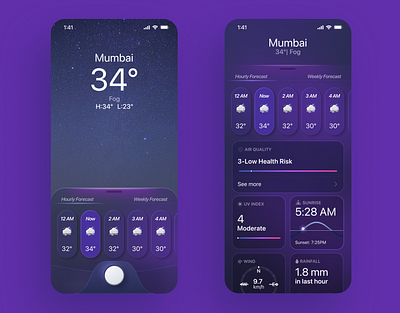 Weather Mobile App app design figma mobile mobile app mobile app design mobile design ui ui design uiux ux ux design weather app
