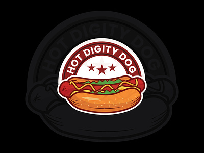 Hot Digity Dog- Hot Dog Logo - (Unused ) app logo best logo branding branding logo corp corporate branding gradient logo graphic design hot dog hot dog logo illustration logo logo mark logofolio mascot logo modern logo star logo vect plus