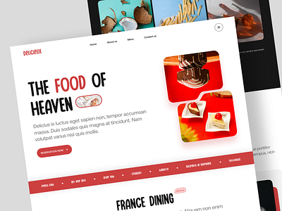 Delicieux | French restaurant landing page app branding design drink food french graphic design illustration landingpage layout logo restaurant ui uidesign ux vector web website