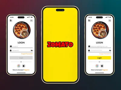 Replacing a login screen for Zomato Application app design figma login screen mobileapp mobiledesign ui uiux