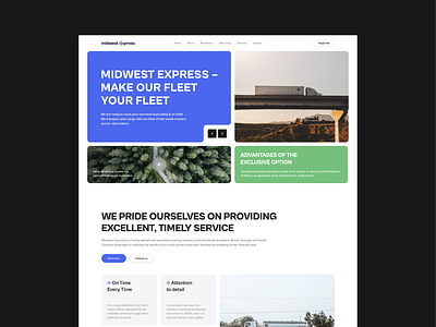 Midwest Express - Web Design branding design logistic midwest express web design minimal ui uiux ux web