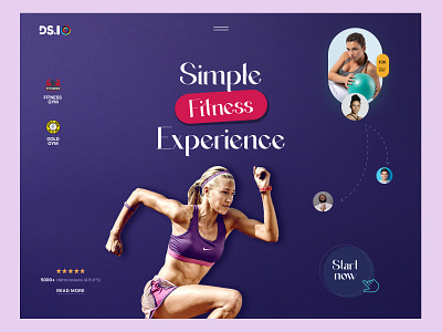 Fitness Website banner fitness graphic design gym running ui website workout yoga