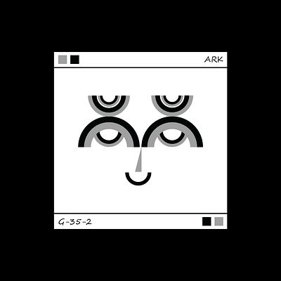 G-35-2 character character design circle eye face frame illustration line minimal modern modern art print shape vector