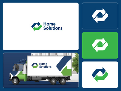 Home Solutions Logo arrow building home solutions house maintenance negative space office property
