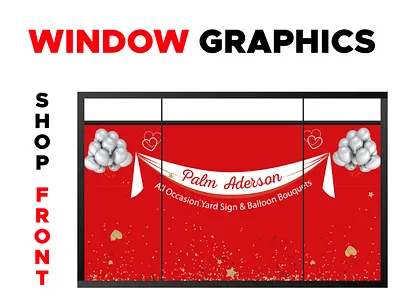 Shop Front Design, Window Graphics, Store Front Design 3d adobe art branding design graphic design illustration illustrator minimalist photoshop shop front store front ui ux vector window graphics