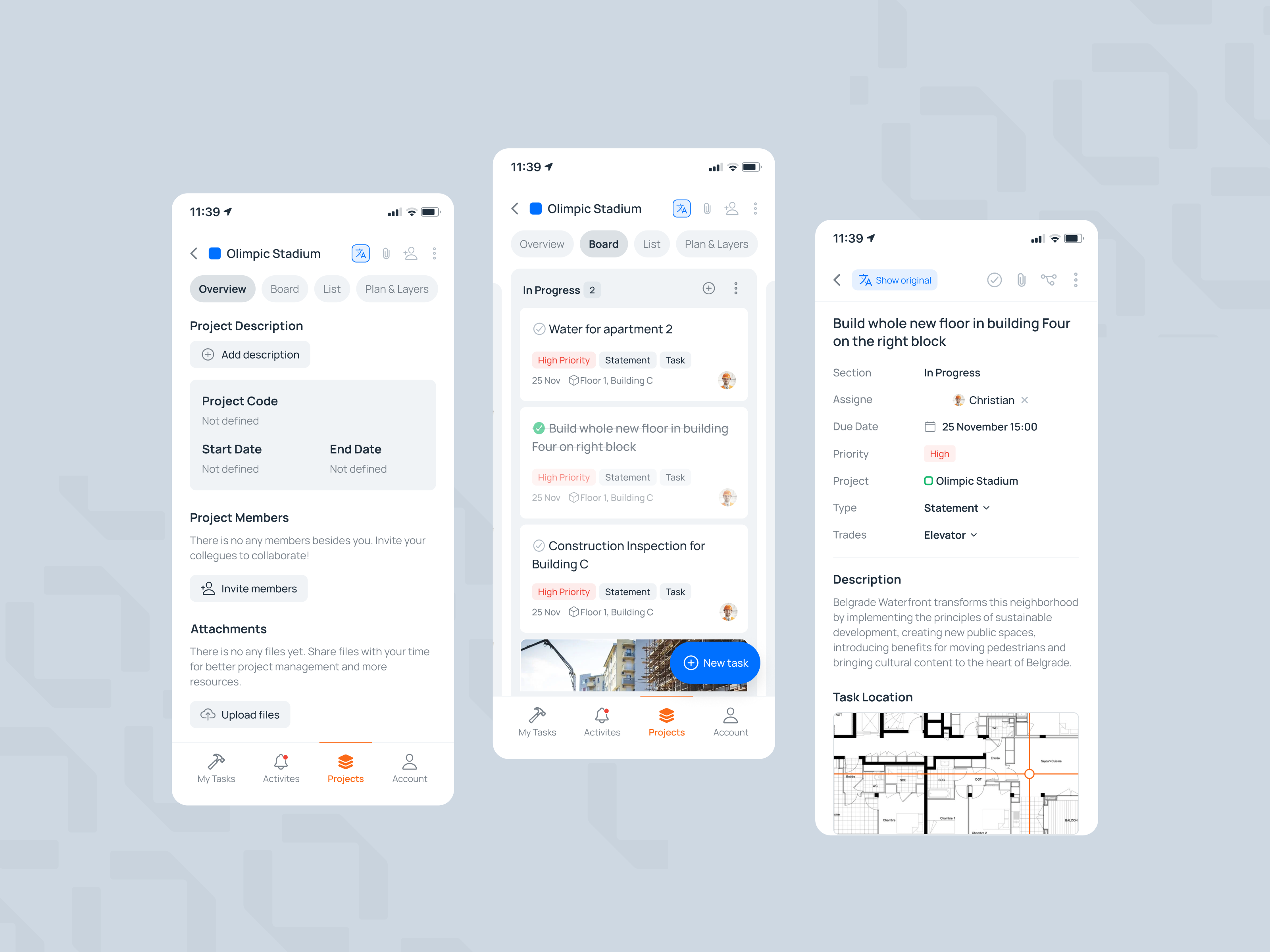 Example of Construction Management Mobile App