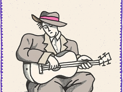 Hobo guitarist plays the only song he can remember. archive art artistic characterdesign composition contemporary creativedesign design designportfolio graphic design handmade hobo illustration illustrationcommunity illustrationstyle illustrator inkillustration print printdesign visualdesign